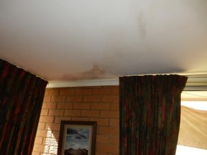 Existing water damaged ceiling