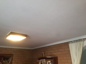 Newly repaired and painted ceiling