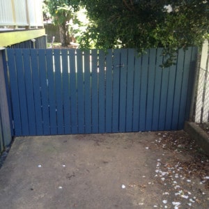Newly painted side fence