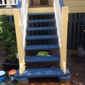 Newly painted stairs, handrails & balustrades