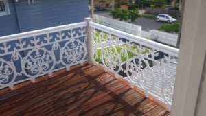 Newly painted handrails and balustrades