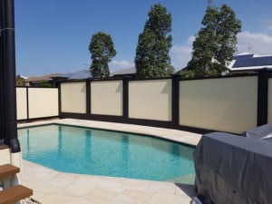 Newly painted Warner poolside fence Newly painted Warner poolside fence