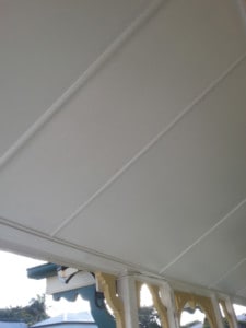 Newly repaired and painted soffit