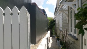 Newly painted render wall