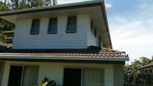 Newly painted roof flashing