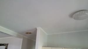 Newly repaired and painted ceiling