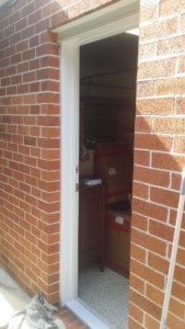 Newly painted door frame